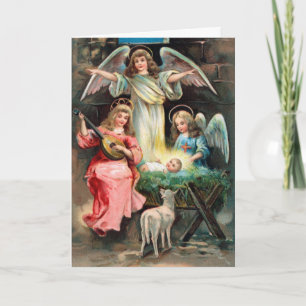 Cartão De Festividades Natividade do vintage
