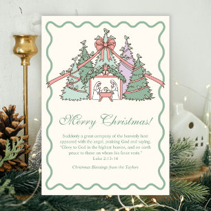 Cartão De Festividades Natividade & Escrito Cristão Feliz Natal