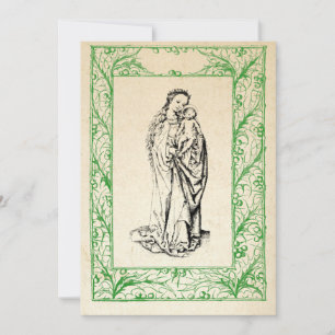 Cartão De Festividades Natividade medieval Mary e Jesus Sagrada Holanda d