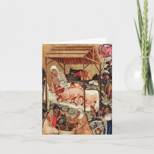 Cartão De Festividades Natividade = Meister von Hohenfurth 1430. (Frente)