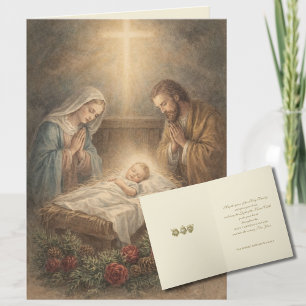 Cartão De Festividades Natividade Natal Família Católica Santa