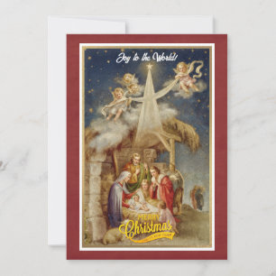 Cartão De Festividades Natividade Natal I Clássico Religioso Antigo