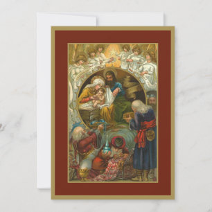 Cartão De Festividades Natividade Religiosa Jesus Maria José Três Reis