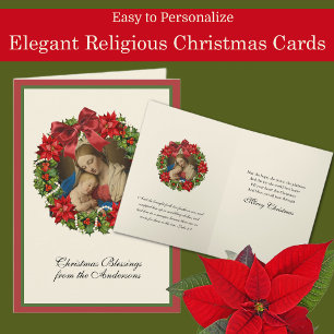 Cartão De Festividades Natividade Religiosa Virgem Maria Jesus José Flora