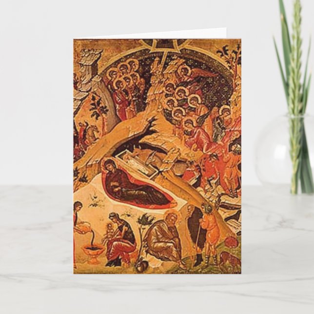 Cartão De Festividades Nativity (Frente)