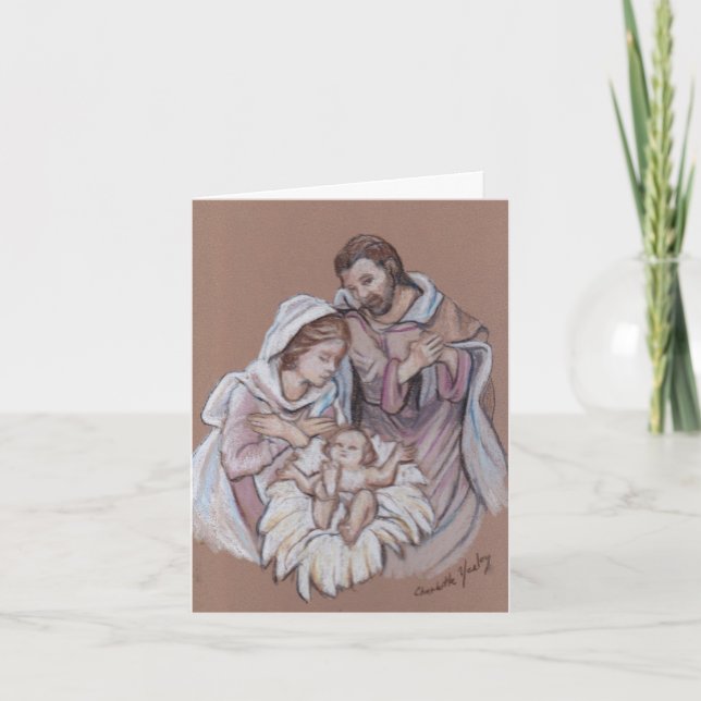 Cartão De Festividades Nativity Art Note Card (Frente)