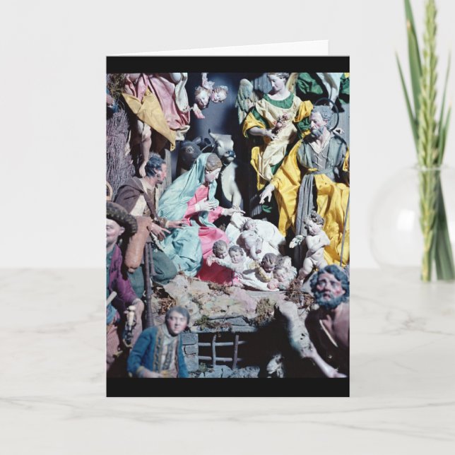 Cartão De Festividades Nativity, made in Naples (Frente)