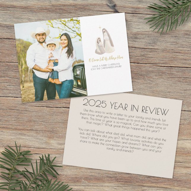 Cartão De Festividades Nativity Photo Christmas Card (Criador carregado)