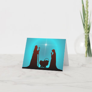 Cartão De Festividades NATIVITY SILHOUTTE & STAR por SHARON SHARPE