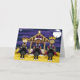 Cartão De Festividades Nativity Three Kings Greeting Card