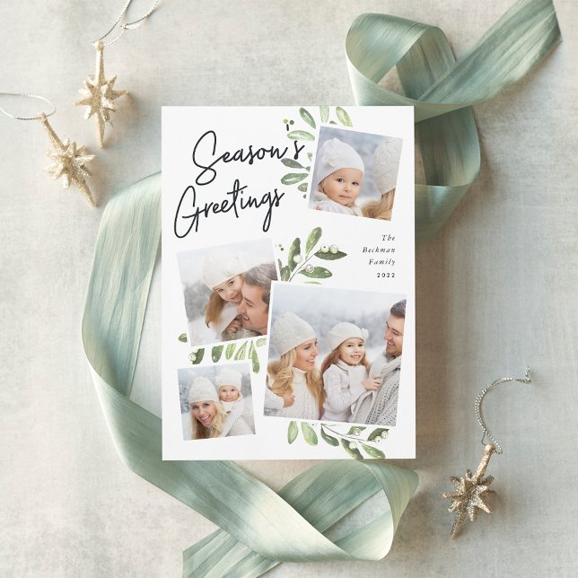 Cartão De Festividades Naturalmente Joyful | Colagem de Fotos de Natal (Criador carregado)