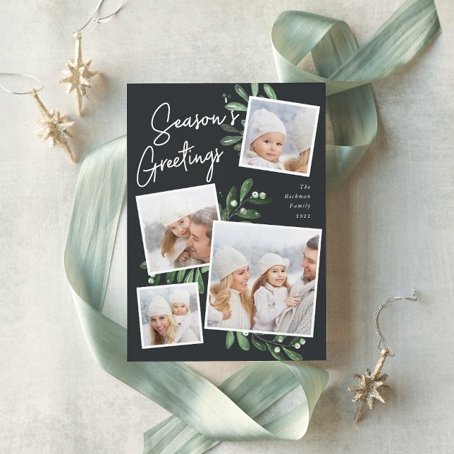 Cartão De Festividades Naturalmente Joyful | Colagem de Fotos de Natal (Criador carregado)