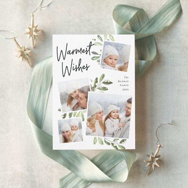 Cartão De Festividades Naturalmente Joyful | Colagem de Fotos de Natal (Criador carregado)