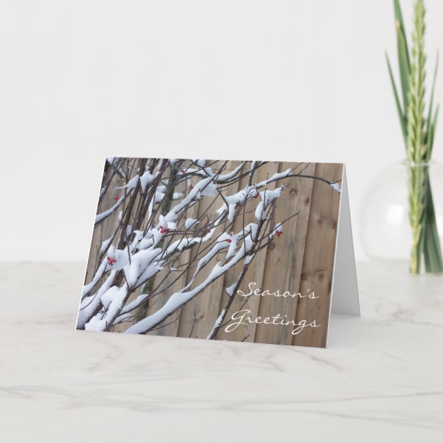 Cartão De Festividades Nature Rustic Holiday Card Country Snow (Frente)