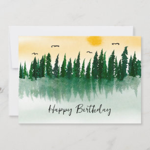 Cartão De Festividades Natureza da aquarela paisagística