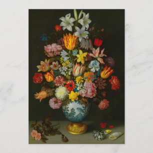 Cartão De Festividades Natureza-Morta de Flores em um Vaso Wan-Li