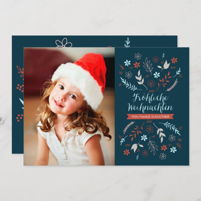 Cartão De Festividades Natürliche Noel Weihnachtsklappgruß (Frente/Verso)