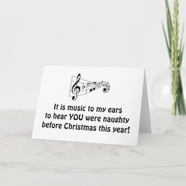 CARTÃO DE FESTIVIDADES "NAUGHTY" BEFORE CHRISTMAS-GOOD-SO WAS "I" (Frente)