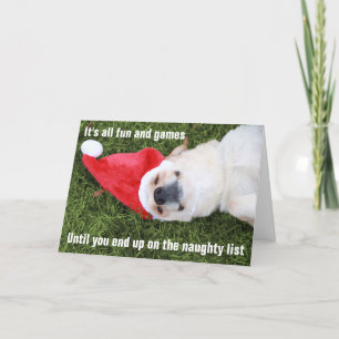 Cartão De Festividades Naughty Dog Christmas Card