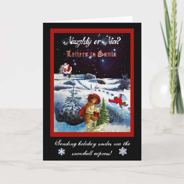 Cartão De Festividades Naughty or Nice (Frente)