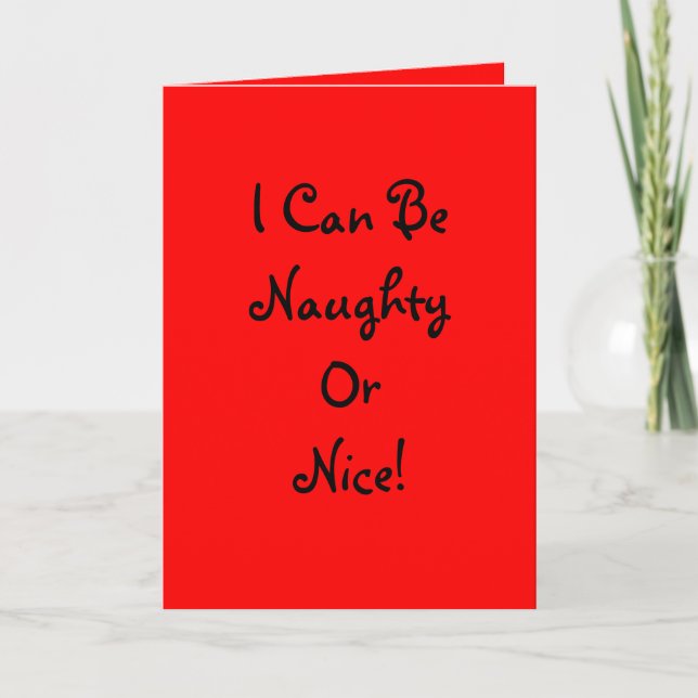 Cartão De Festividades Naughty or Nice - Greeting Card Vertical  (Frente)