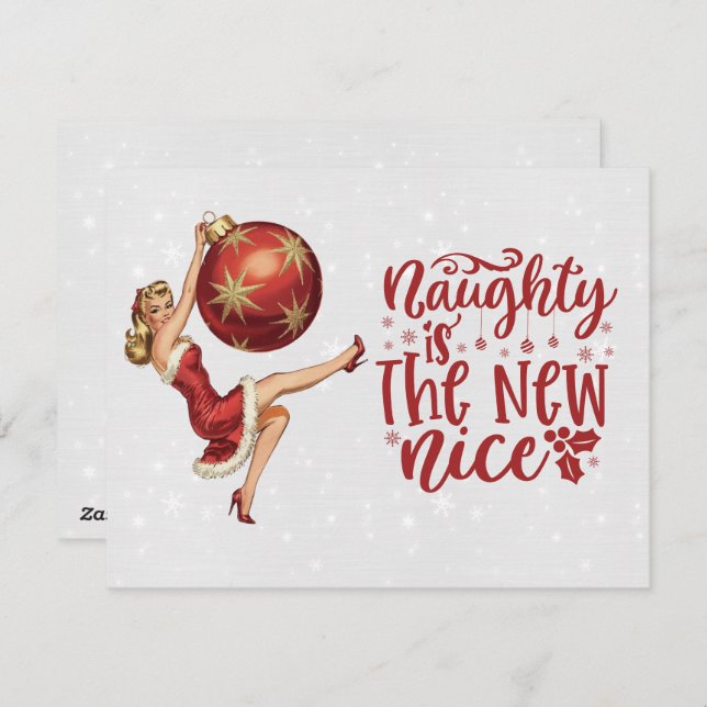 Cartão De Festividades Naughty Sister Naughty Is The New Nice Christmas  (Frente/Verso)
