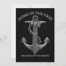 Cartão De Festividades Náutica do pirata-âncora da bandeira americana pat