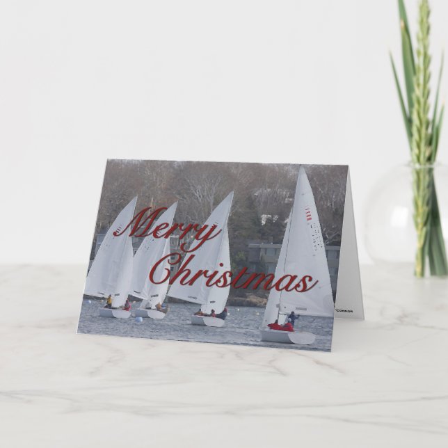 Cartão De Festividades Nautical Greeting Card (Frente)