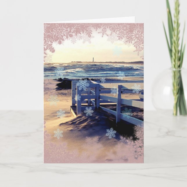 Cartão De Festividades Nautical Holiday Card (Frente)