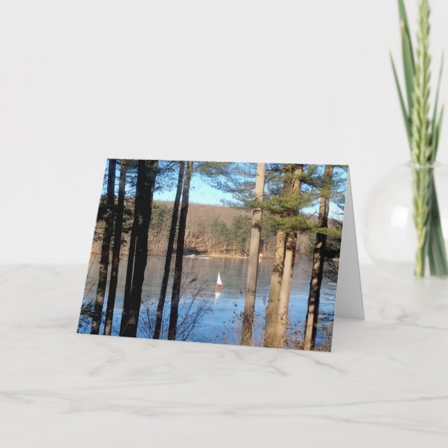 Cartão De Festividades Navegação com gelo no lago... (Frente)