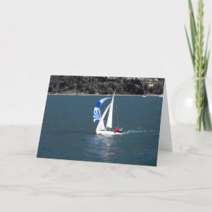 Cartão De Festividades Navegação no lago Garda, Itália