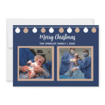 Navy Blue Christmas Birth December Cesarean Baby 