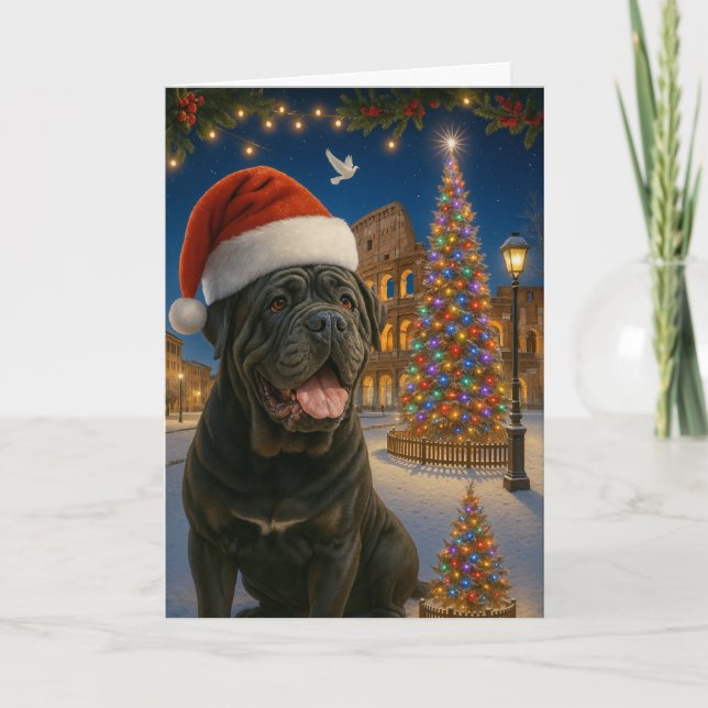 Cartão De Festividades Neapolitan Mastiff Holiday Card (Frente)