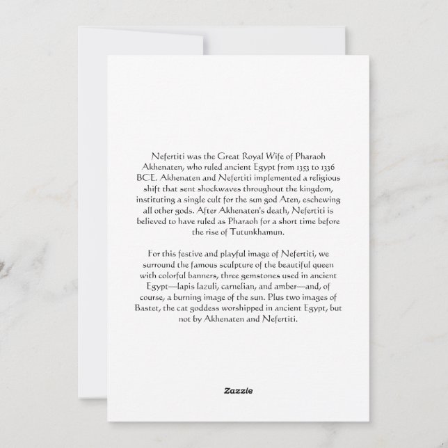Cartão De Festividades Nefertiti (Verso)