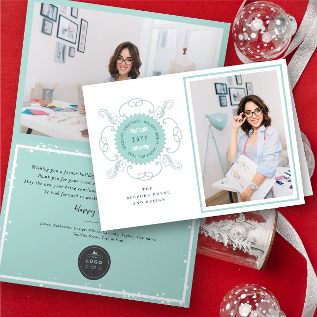 Cartão De Festividades Negócios de Fotos de Selo Clássico de Saudações da (Criador carregado)