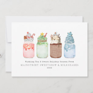 Cartão De Festividades Negócios de Sorvetes de Milkshakes de Natal