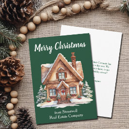 Cartão De Festividades Negócios Imóveis de Natal Personalizado