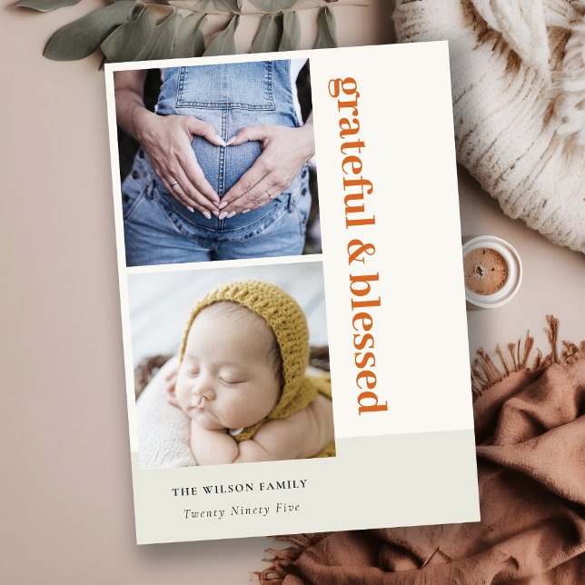 Cartão De Festividades Negrito Mínimo 2 Foto Grade Vermelho Grato & Abenç (Criador carregado)