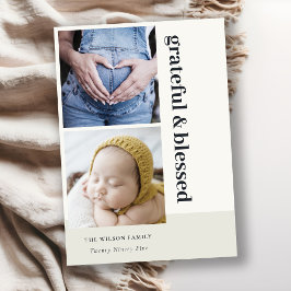 Cartão De Festividades Negrito Mínimo 2 Foto Preto Grade Agradecido & Ben