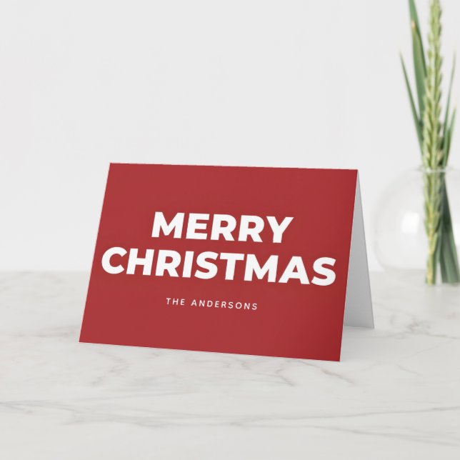 Cartão De Festividades Negrito Sem Serifa Retro Rótulo Feliz Natal (Frente)