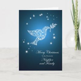 Cartão De Festividades Neighbor and family, Dove of peace Christmas card