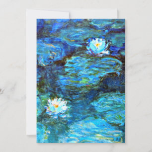 Cartão De Festividades Nenúfares (azul) por Claude Monet
