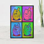 Cartão De Festividades Neon Chanukah Card<br><div class="desc">Neon Chanukah card includes happy holiday message that is perfect to send to your friends and family. Message can be customized and personalized!</div>