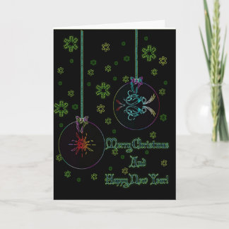 Cartão De Festividades Neon Christmas Balls