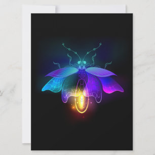 Cartão De Festividades Neon Firefly a preto