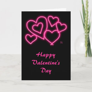 Cartão De Festividades "Neon Hearts Valentine" Card