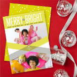 Cartão De Festividades Neon Yellow Double Arrows Merry And Bright Photo<br><div class="desc">Designed by fat*fa*tin. Easy to customize with your own text,  photo or image. For custom requests,  please contact fat*fa*tin directly. Custom charges apply.

www.zazzle.com/fat_fa_tin
www.zazzle.com/color_therapy
www.zazzle.com/fatfatin_blue_knot
www.zazzle.com/fatfatin_red_knot
www.zazzle.com/fatfatin_mini_me
www.zazzle.com/fatfatin_box
www.zazzle.com/fatfatin_design
www.zazzle.com/fatfatin_ink</div>