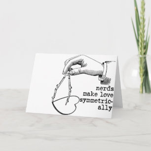 Cartão De Festividades Nerd fazem amor simetricamente