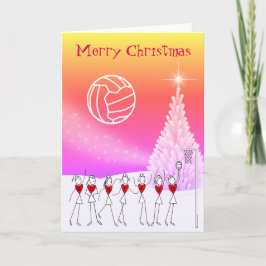 Cartão De Festividades Netball Players Ball Themed Christmas Greeting