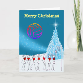 Cartão De Festividades Netball Players Ball Themed Christmas Greeting